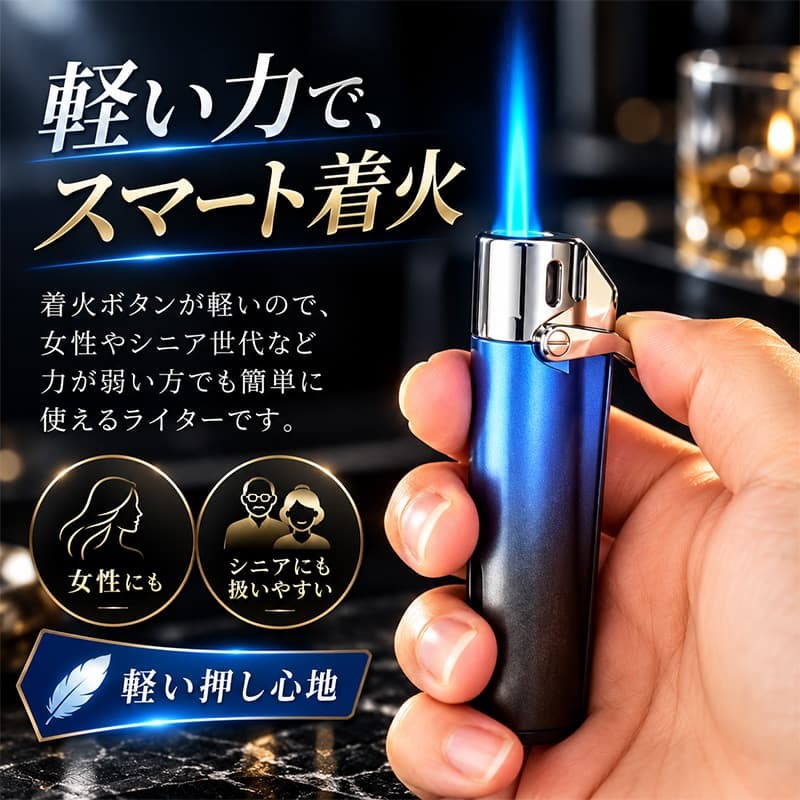 ガスライター シリンダージェット ガス注入式 3カラー かわいい グラデーション ターボライター  おしゃれ 女性 コンパクト ガス視認窓付き アウトドア 1本炎 ダックビル ライター 屋外 喫煙具 レディース メンズ