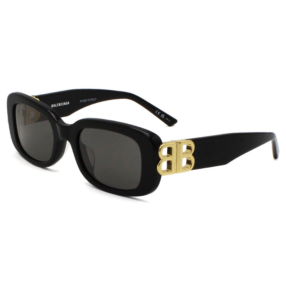 バレンシアガ BALENCIAGA サングラス アジアンフィット UVカット アイウェア スクエア BB0310SK-001 メンズ レディース ユニセックス ブラック+グレー 国内正規品