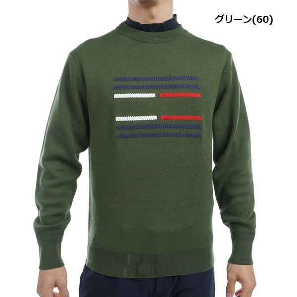 トミーヒルフィガー ゴルフ メンズ ビッグフラッグ クルーネックセーター TOMMY HILFIGER GOLF THMA459 秋冬モデル お誕生日祝い お祝い 記念品 お父さん 父の日 彼氏 男性 30代 40代 50代 60代  還暦祝い 敬老の日 人気プレゼント プレゼント