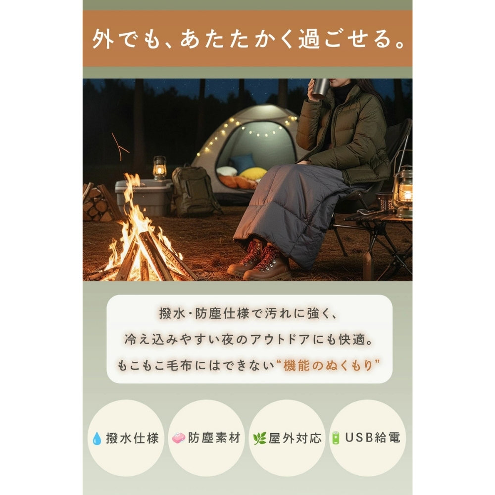 【ラッピング無料 レビューで保証90日】Heat Wrap ヒートラップ 電熱ブランケット 6WAY ギフト