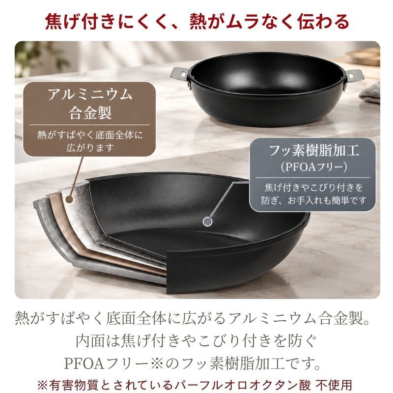 クリステル フライパン ウルトラル ディープフライパン 深型 24cm 28cm IH フッ素加工 PFOAフリー チェリーテラス 軽量  おしゃれ 着脱式ハンドル 入れ子 収納 炒め物 揚げ物 オーブン調理 日本正規販売品  フランス製 CRISTEL 正規輸入品
