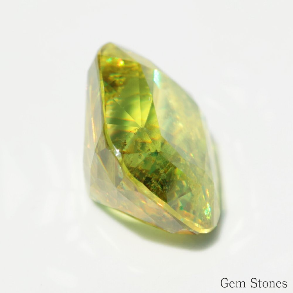 スフェーン 5.164ct 高品質 ルース 宝石 裸石 大粒 イエロー グリーン ジュエリー オリジナル 制作 コレクション 記念 お守り 誕生日 プレゼント