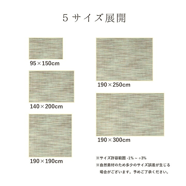 ラグ カーペット バンブー 竹 グラデーション 抗菌防臭 消臭 夏 オールシーズン 滑り止めシート付き 約140×200cm