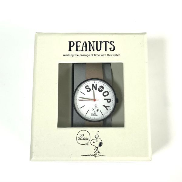 スヌーピーPEANUTS タイポレザーウォッチ BE 腕時計 アクセサリー ベージュ グッズ 日本製