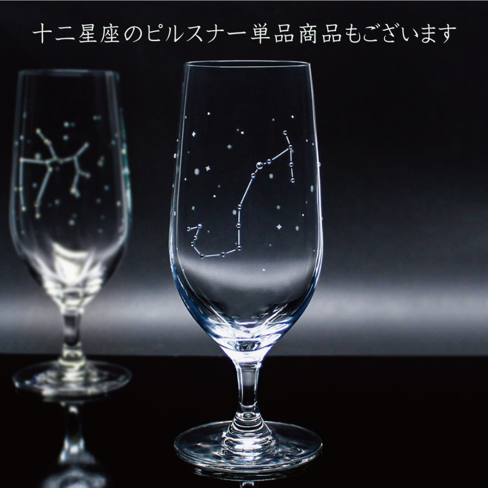 星座のグラス 「ラインストーンきらめく 12星座のタンブラーグラス／ペアセット 」