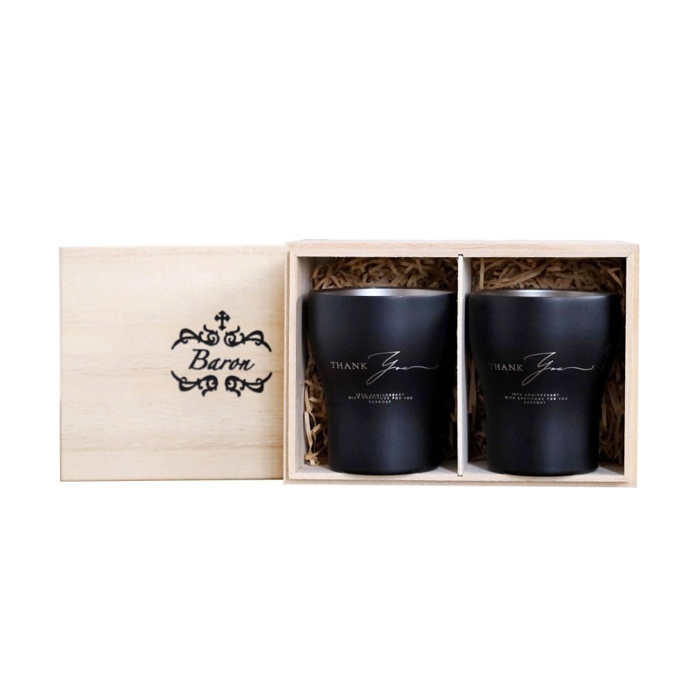 名入れ【Noir-ノワール-】保冷保温 ペアタンブラー 桐箱入り 250ml ステンレスタンブラー 割れない 二重構造 名前入り 名入れギフト 刻印 黒 シック おしゃれ 結婚祝い 誕生日 記念日 桐箱印字 ギフト プレゼント 贈り物 お祝い