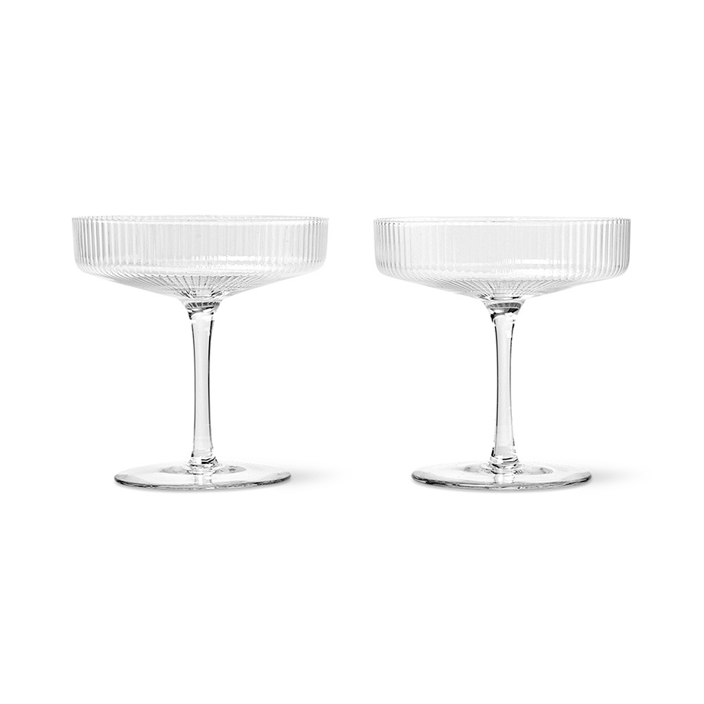 ferm LIVING ファームリビング Ripple リップル シャンパングラス 2脚セット 北欧 グラス セットワイングラス デザートカップ インテリア 雑貨 キッチン おしゃれ スタッキング ペア 高級 デザートグラス