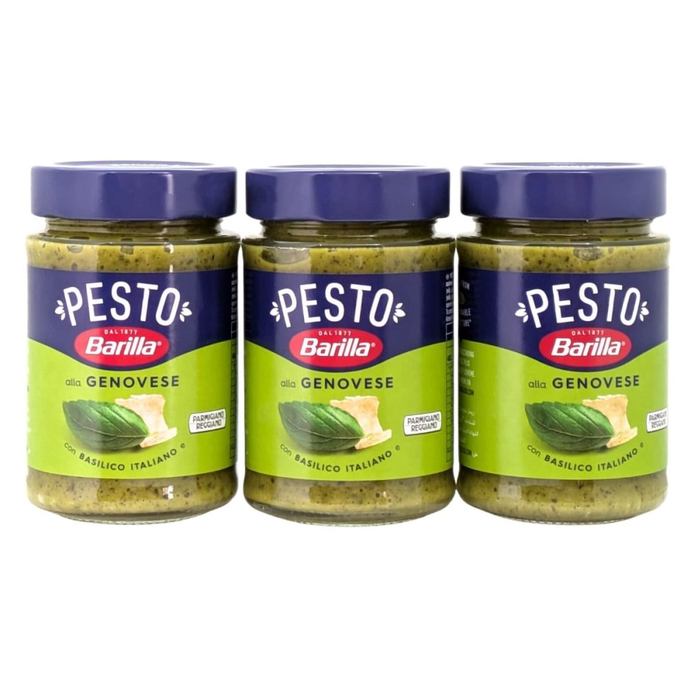Barilla（バリラ）ジェノベーゼソース　190g(4人) ×3本　イタリア産　バジル100％使用　保存料　着色料不使用 　#14320　バジルソース　万能ソース　イタリア料理など（肉／野菜／ピザ）[賞味期限2026.11.10]