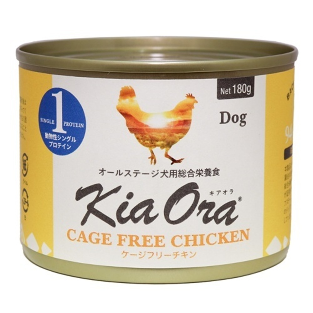KIA ORA キアオラドッグフード缶詰 ケージフリーチキン 180g×12缶