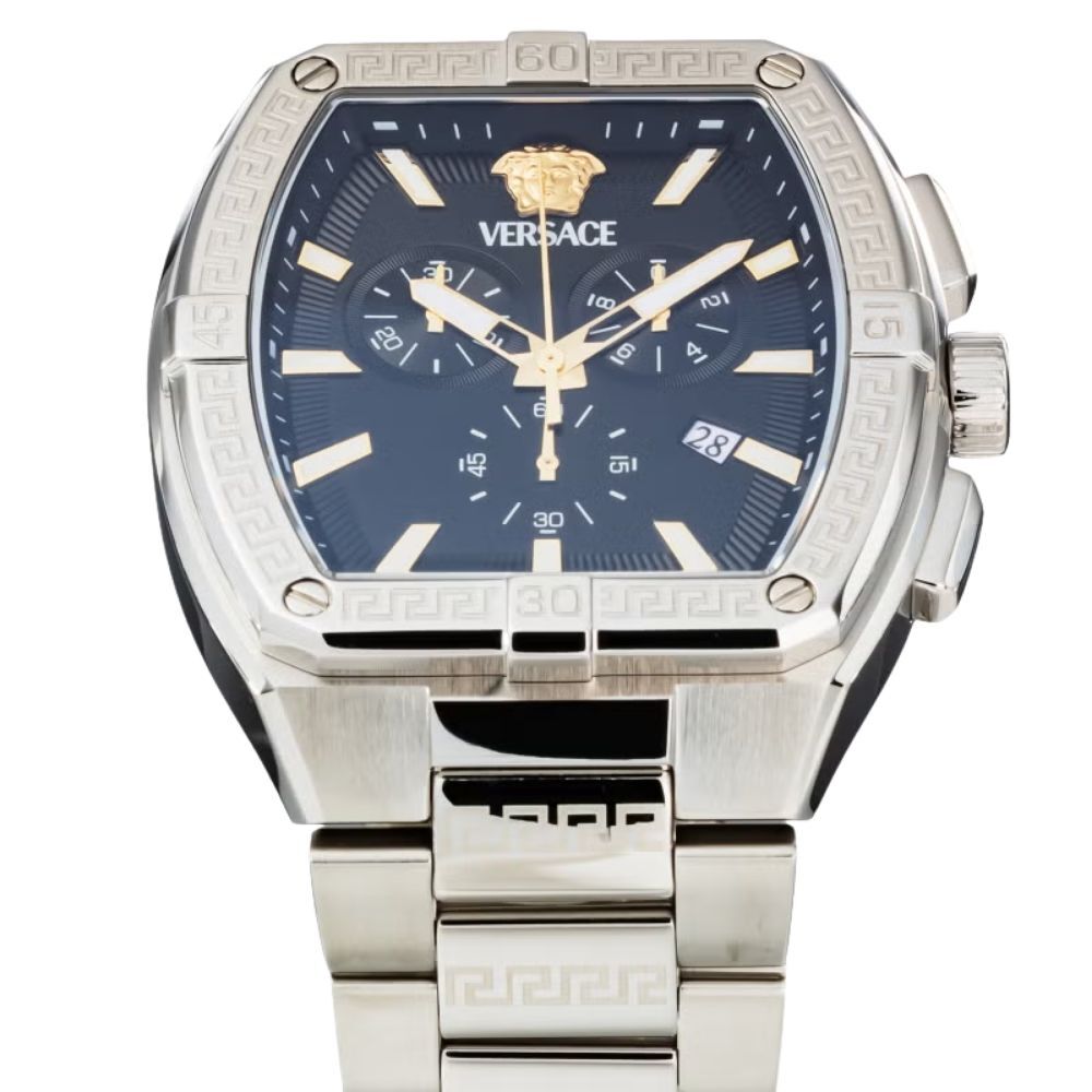 ヴェルサーチェ 腕時計 メンズ ブラック シルバー ゴールド 44mm VERSACE SPORTY TONNEAU GRECA クロノグラフ スイス製 メンズ腕時計 高級 ブランド おしゃれ プレゼント ギフト 卒業 入学 お祝い