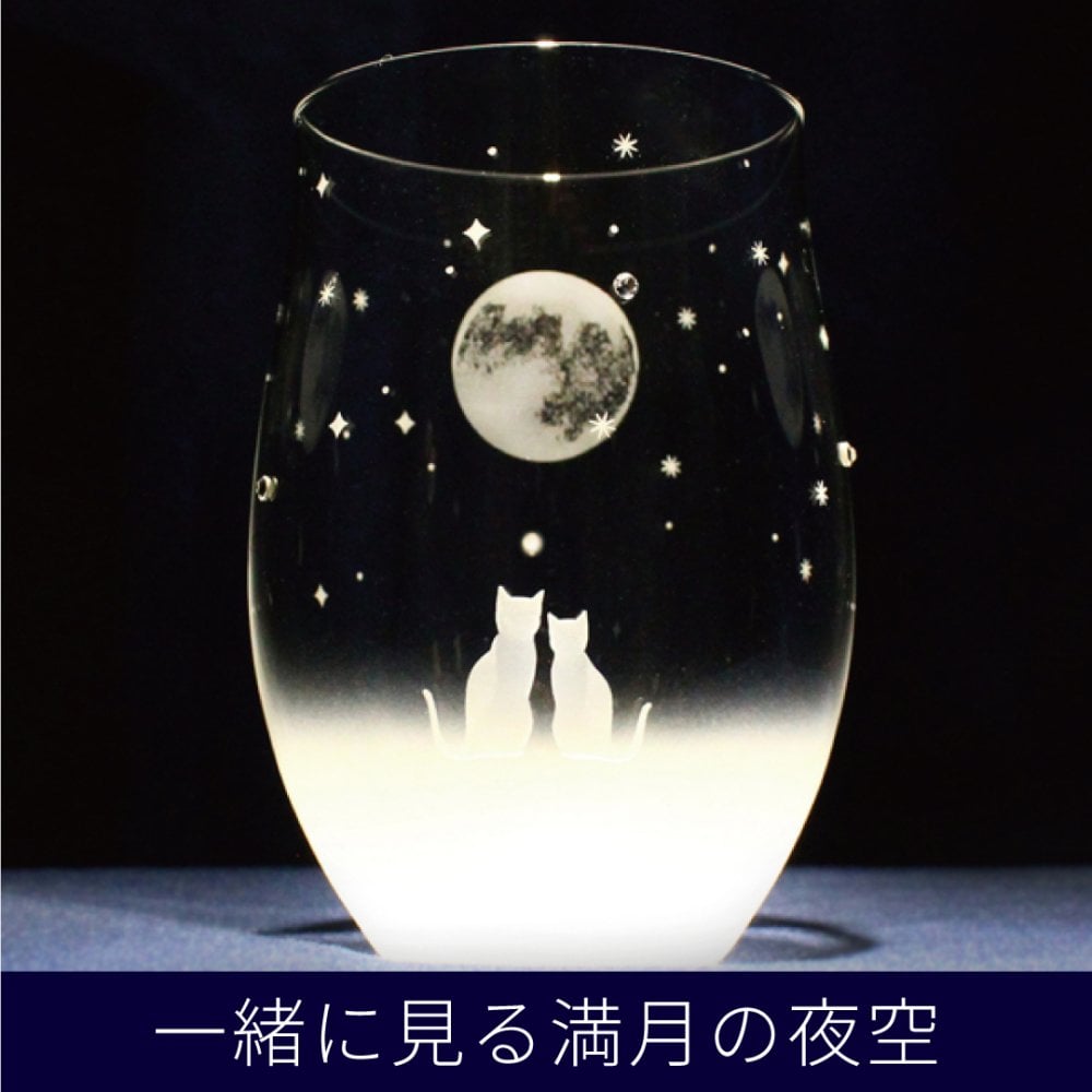 《送料無料》 ［名入れ可］猫モチーフのグラス【選べるペアセット】 ねこ ネコ にゃんこ