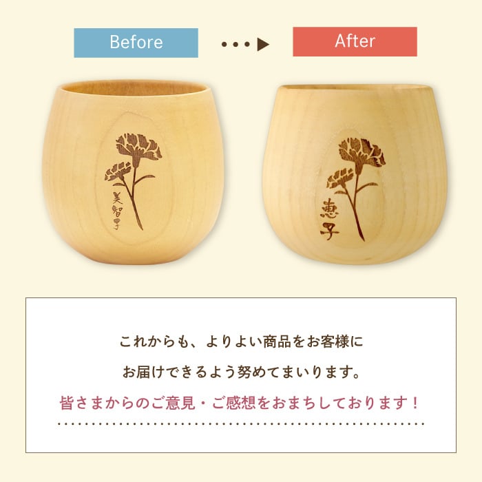 【 送料無料 】【 名入れ 花たま エッグカップ ナチュラル 】木製 木 コップ カップ コーヒーカップ 湯飲み 湯呑み カーネーション バラ チューリップ お花 花柄 かわいい おしゃれ 名前入り 名入り ギフト 誕生日 プレゼント 還暦 古希 長寿 母 祖母 記念品 贈り物 お祝い 