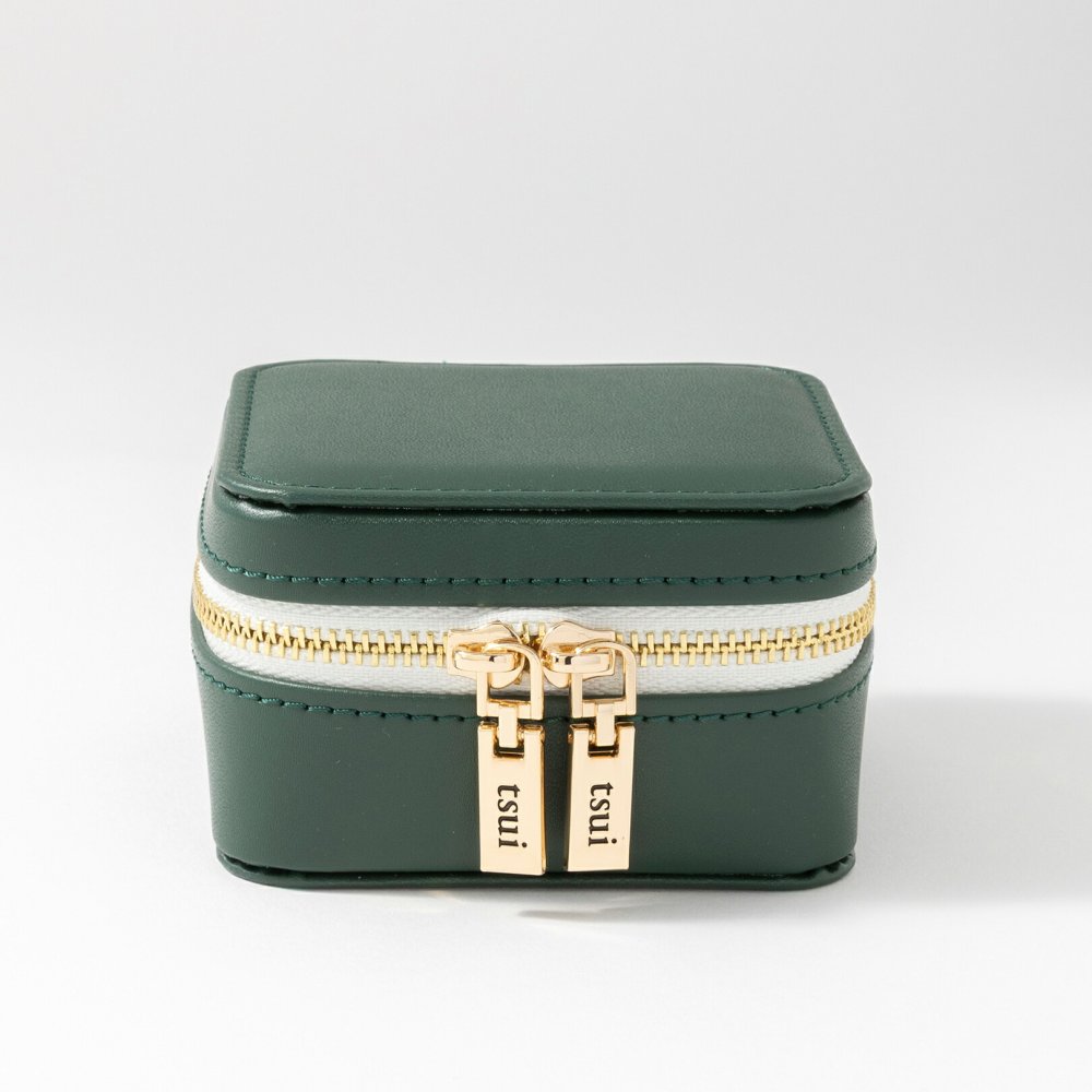 ジュエリー ポーチ グリーン（スクエア）アクセサリーボックス BOX 保管箱 ケース プレゼント Green 収納