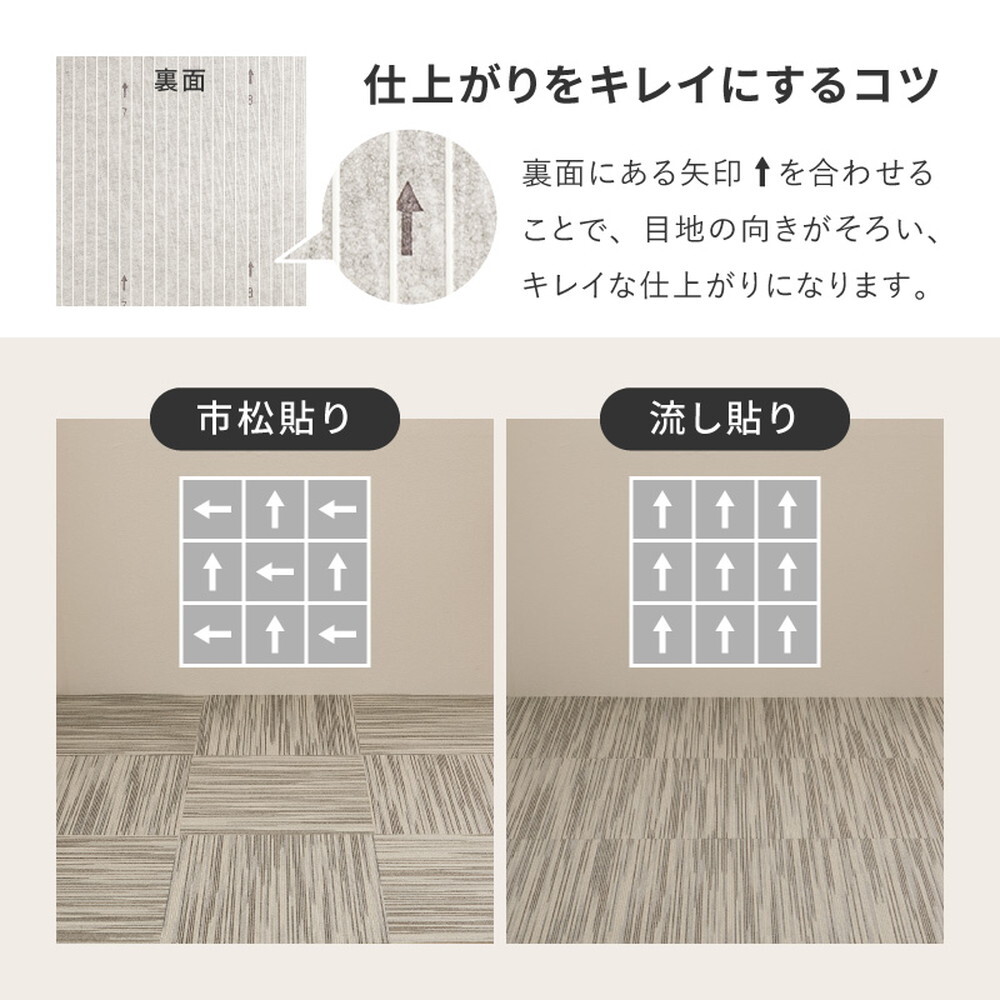 韓国ラグ 韓国風ラグ 50×50cm タイルカーペット 洗える スクエア4200 絣柄 かすり デザイン さらり テクスチャー ペット対応 防汚 防ダニ 防臭 滑り止め 床暖房対応 ポリエステル モダン 北欧 韓国インテリア リビング ダイニング