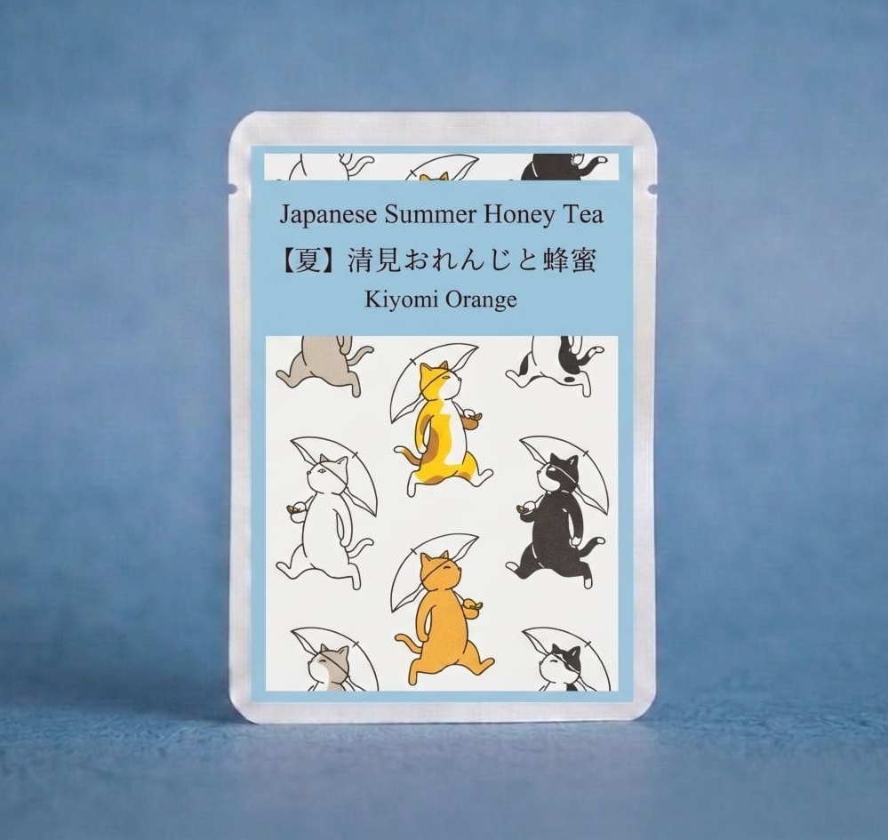 猫の雨傘 四季の蜂蜜紅茶（4種セット）ギフト 春｜桜と蜂蜜 夏｜清見おれんじと蜂蜜 秋｜蜜りんごと蜂蜜 冬｜苺と蜂蜜