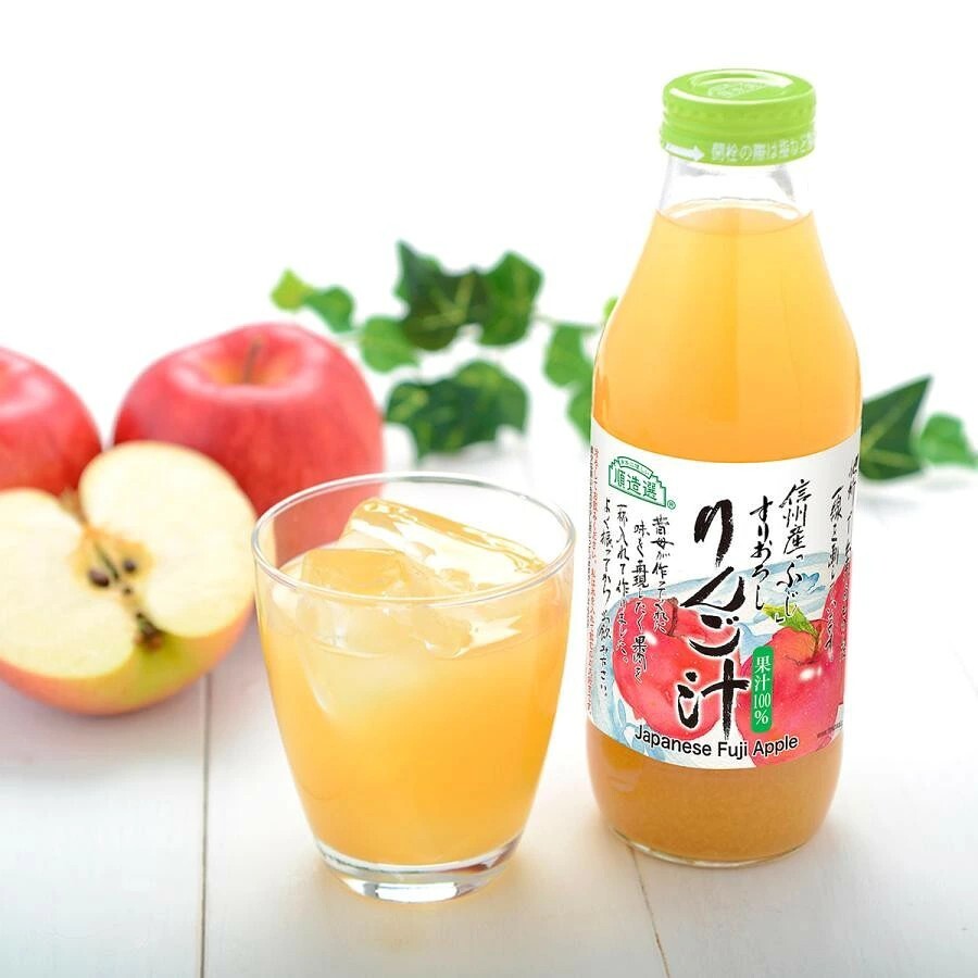 「身体に優しい」順造選ジュース 信州産「ふじ」すりおろしりんご汁 500ml×５本セット