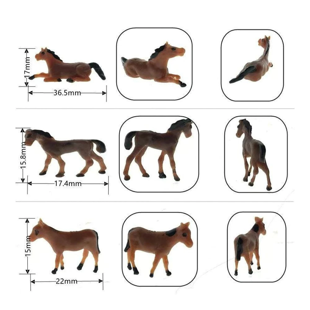 ミニチュア 馬 フィギュア ランダム5点セット 10点セット ホース 馬模型 ジオラマ 箱庭 ミニチュアガーデン 情景模型 ドールハウス 撮影小物 DIY 装飾