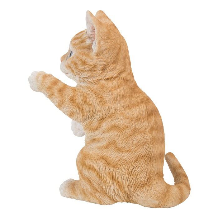 置物 猫 立つ茶トラ猫 高さ20.5cm woobia ウービア リアル かわいい おしゃれ 玄関 インテリア オブジェ ガーデン 茶トラ ねこ ネコ 動物 アニマル 癒し 棚 北欧 リビング プレゼント ギフト 新築祝い 猫好き