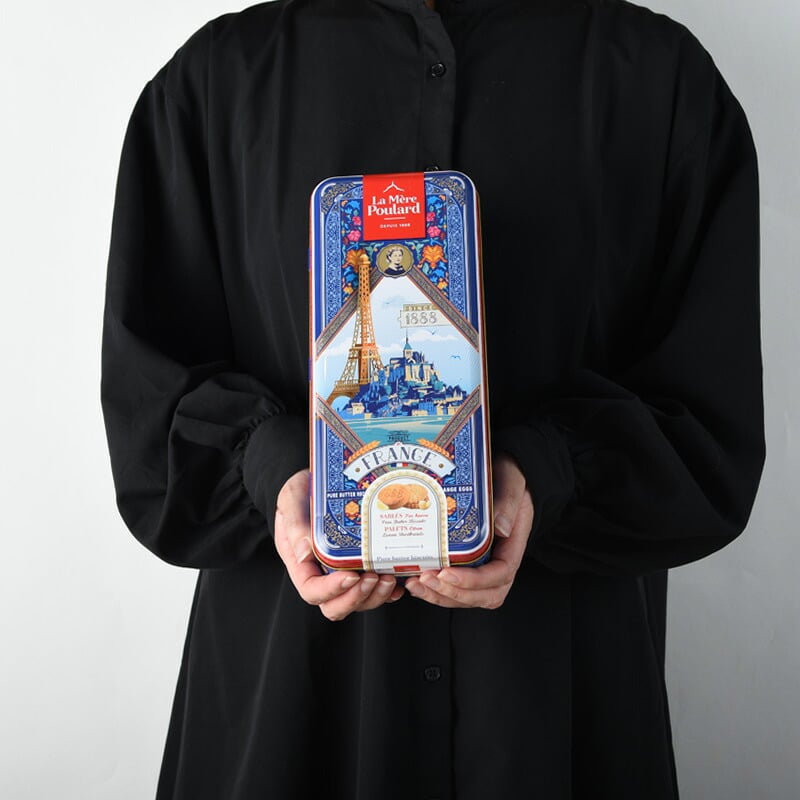 La Mere Poulard ラ・メール・プラール オートクチュール缶 サブレ＆パレシトロン NR-05022 焼菓子スイーツ/クッキー/フランス/個包装/ラメールプラール/発酵バター/おいしい/ギフト プレゼント/缶/