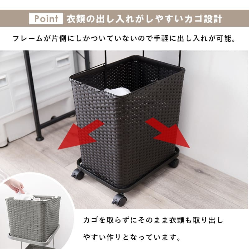 ラック ランドリー 2段 幅30cm カゴ 洗濯かご 4個つき 洗濯機 収納 おしゃれ スリム 縦型 洗濯機収納 ランドリー収納 ホワイト グレー 収納棚 洗濯物 洗面所 脱衣所 新生活