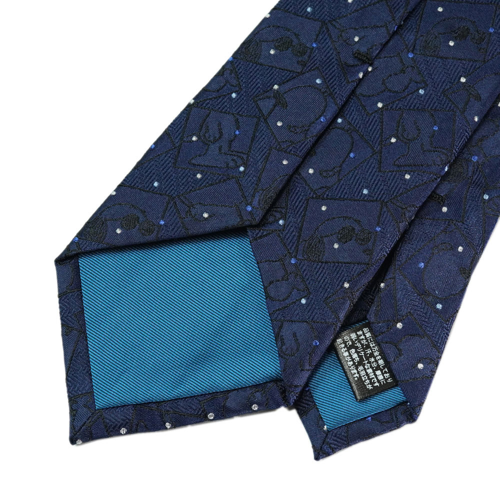 ピーナッツ／ネクタイ　(ジョー・クール：ドット柄)  ネイビー　プレゼント ギフト シルク100% ブランドネクタイ キャラクター ビジネス フレッシャーズ 送料無料  PND50486 紺 