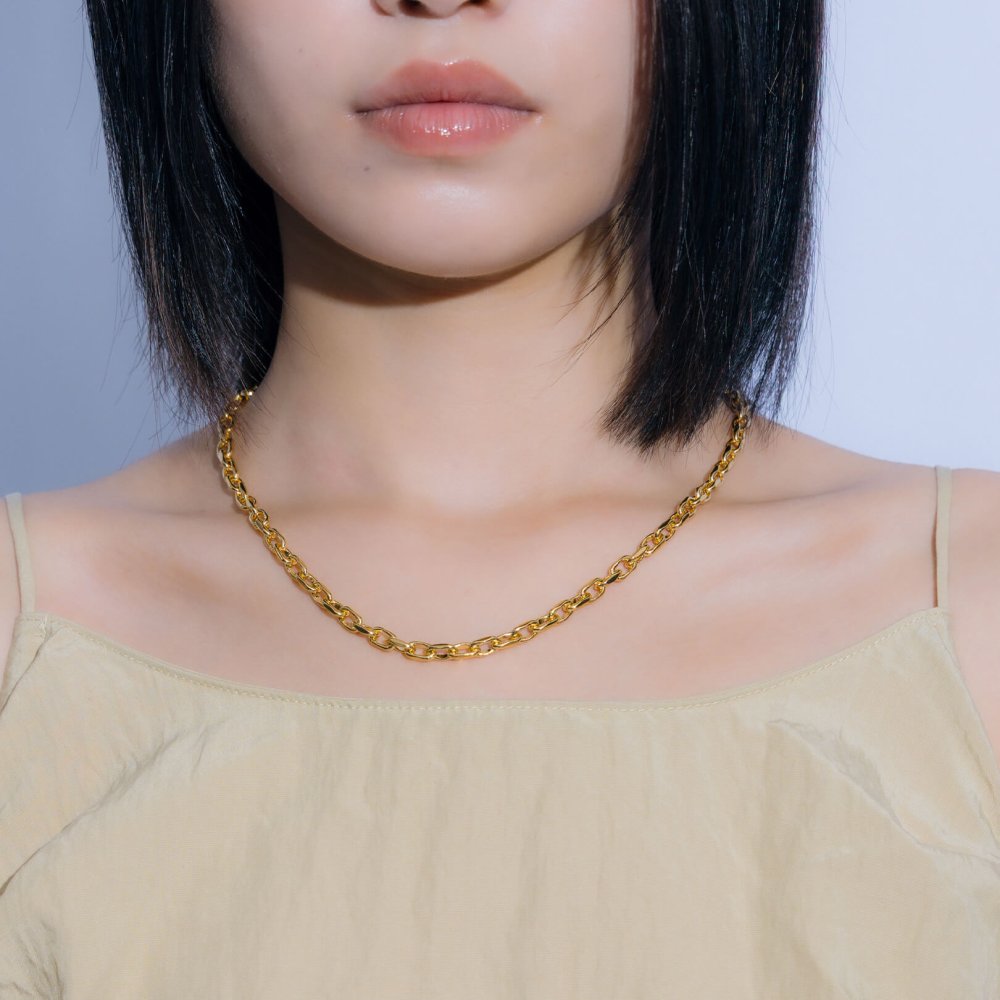 リンク チェーン ネックレス シンプル お揃い ペアアクセ ユニセックス