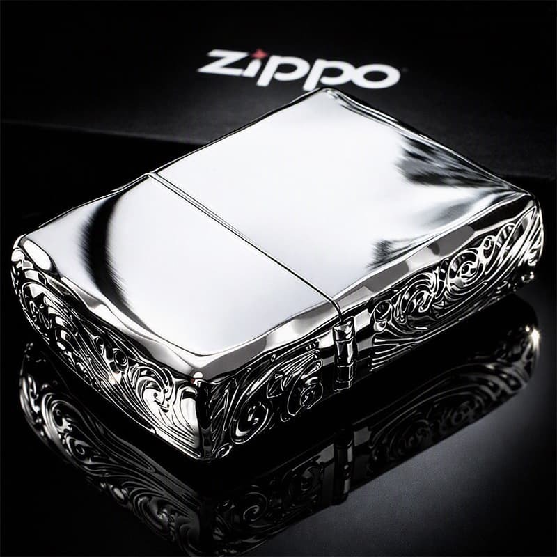 ZIPPO ライター アーマー ストリームエングレーブ 三面彫刻 ジッポ 鏡面仕上げ 両面加工 シャインレイカット ニッケルミラー アラベスク シルバー かっこいい 重厚 高級 おしゃれ メンズ ギフト プレゼント