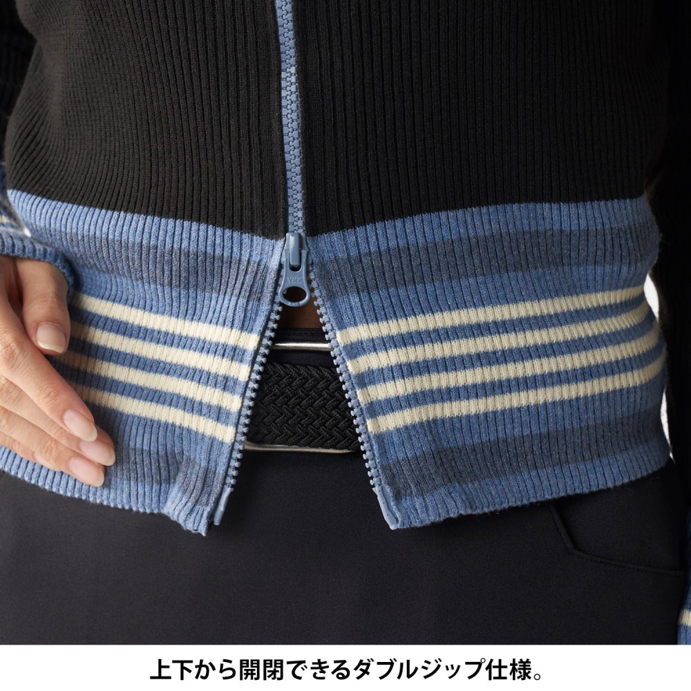 FILA GOLF フィラゴルフ ゴルフウェア フルジップ リブセーター レディース ショート丈 あったか 防寒 シンプル トップス スポーツブランド 大人 ギフト プレゼント 20代 30代 40代 50代 秋冬 M L LL 2026FW karlas