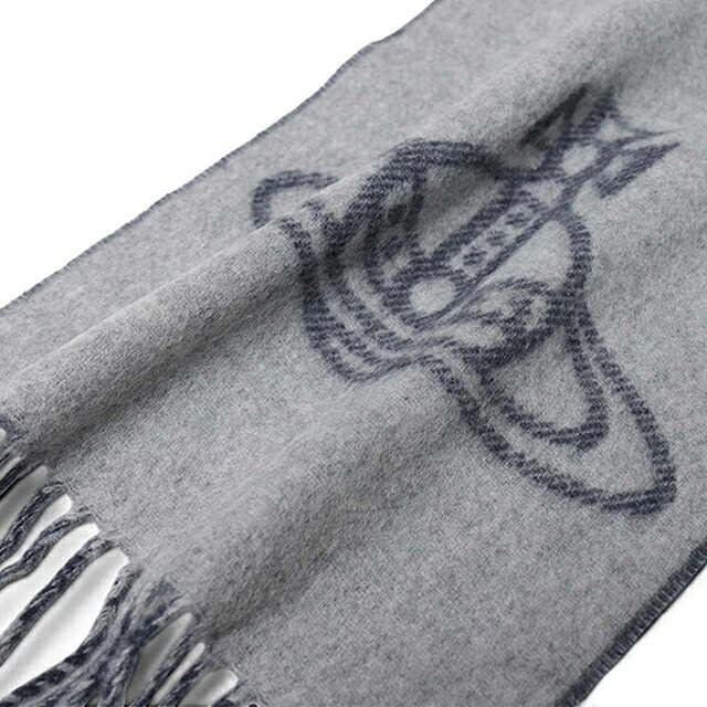 ヴィヴィアン ウエストウッド マフラー メンズ レディース ブランド Vivienne Westwood ロゴ W01MK-P407 MINERAL GRAY ビビアン