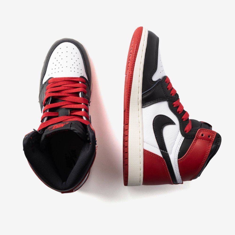 ナイキ NIKE AIR JORDAN 1 RETRO HIGH OG GS BLACK TOE REIMAGINED エアジョーダン レトロ ハイ オージー FD1437 スニーカー ハイカット つま黒 ジュニア キッズ レディース シューズ AJ1