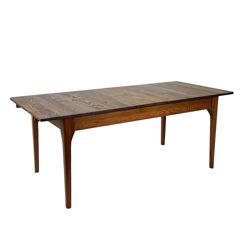 ダイニングテーブル 伸長式 無垢材 レッドオーク 天然木 W150/180xD80xH71cm 食卓テーブル 木製 食卓机 リビング ダイニング ブラウン おしゃれ 新生活