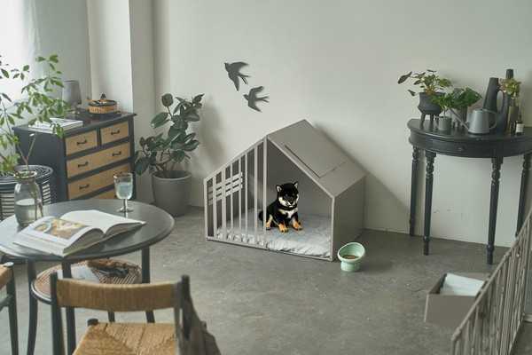 ペットハウス Lサイズ ミルク ガルバリウム製 犬 猫 屋内用 おしゃれ 北欧風 耐久性 お手入れ簡単 隠れ家 室内小屋 スリット付き コード穴付き S24-0553 セトクラフト