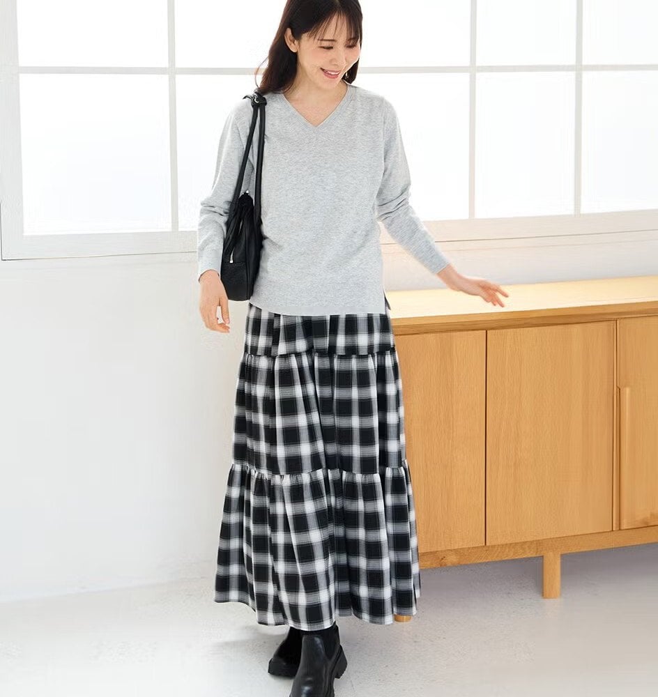 【送料無料】授乳服〈授乳/マタニティ〉Vネックニットトップス