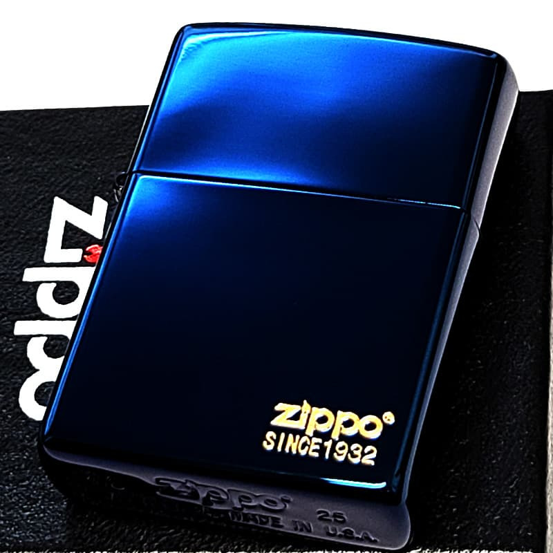 ZIPPO ライター 鏡面 ブルーチタン ジッポ 美しい おしゃれ チタニウムコーティング シンプル 彫刻 チタン加工 かっこいい メンズ プレゼント レディース ギフト