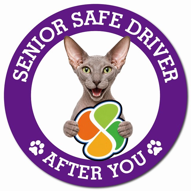カーサイン 高齢者マーク SENIOR SAFE DRIVER ピーターボールド マグネット 強力 直径13cm 肉球 日本製 車 ステッカー