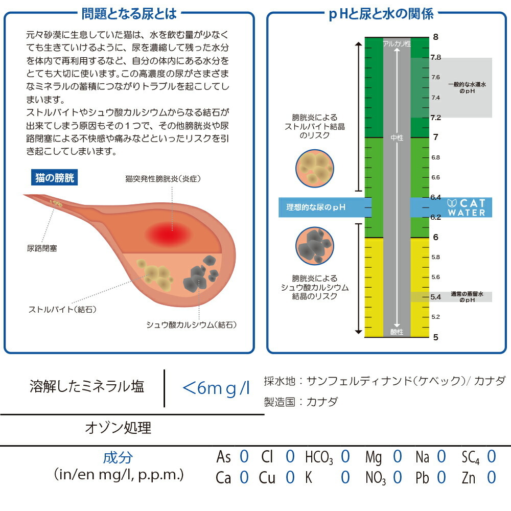 pH バランス キャット ウォーター 4L【天然水 猫水 尿路ケア 結石対策 尿ケア 水分補給】