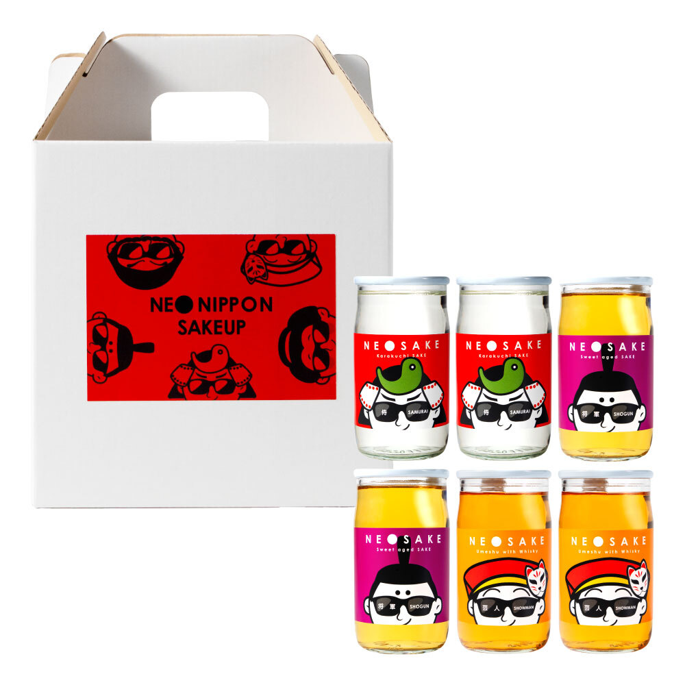 日本酒 飲み比べセット NEO NIPPON SAKEUP 辛口 貴醸酒 梅酒 セット（箱付き） (180ml×6本) ワンカップ お酒 酒 誕生日 父さん 男性 飲みくらべ お返し 北海道 母の日