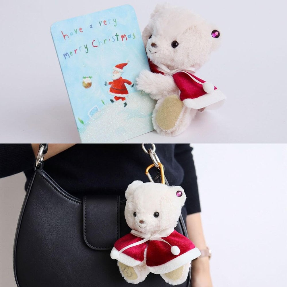 《限定15％オフ！2,980円→2,533円》 クリスマスプレゼント 彼女 【2026クリスマス限定ベア】 女性 名入れ 娘 孫 友達 テディベア くま マスコット サンタ おしゃれ マスコットキーチェーン 女の子 名前 10代 20代 ぬいぐるみ 可愛い 26クリスマスteteベア 77812