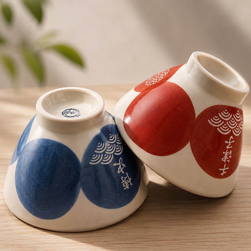 敬老の日 退職 名入れ ペアギフト SXX 波佐見焼 夫婦茶碗 円 MADOKA 赤 青 2点セット 木箱入り / プレゼント ギフト 両親 夫婦 結婚 金婚式 銀婚式 退職 記念 誕生日 長寿 祝い