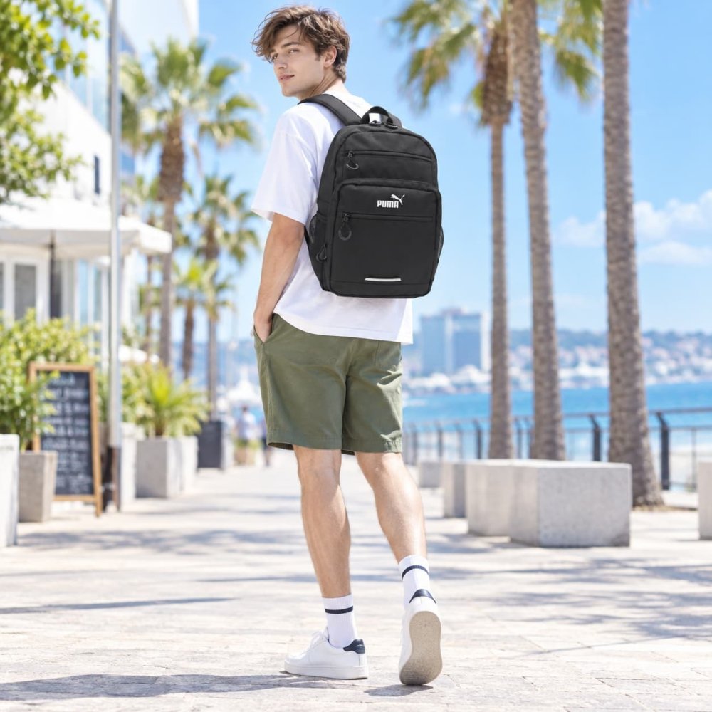 PUMA トレジャー ラウンドデイパック 20L リュック 大容量 リュックサック かばん カバン 鞄 普段使い レディース メンズ ギフト プレゼント ブラック j20527