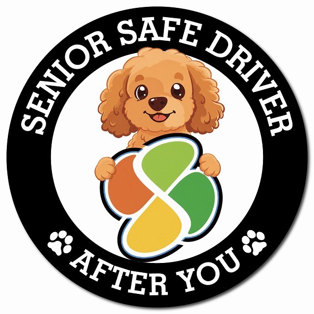 カーサイン 高齢者マーク SENIOR SAFE DRIVER ダップー マグネット 強力 直径13cm 肉球 日本製 車 ステッカー