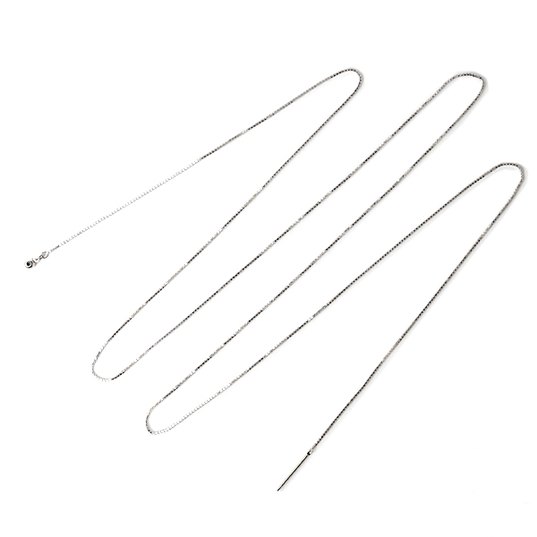 ロングネックレス k10 WG 約70cm スライドピン ベネチアン チェーン ネックレス 0.7mm幅 10金ホワイトゴールド K10WG K10ネックレス ※従来の金具無し