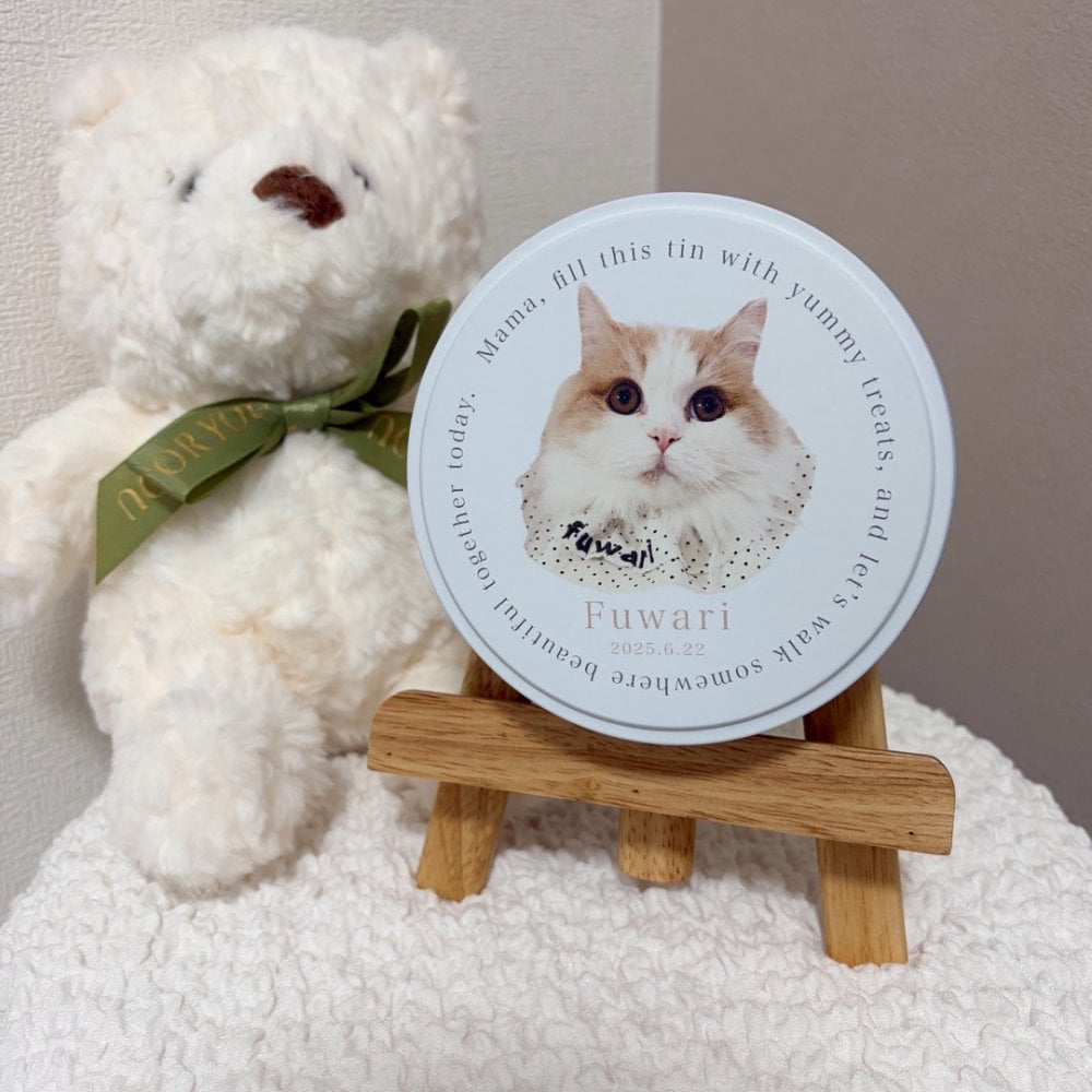 ペットのお写真で作るおやつ入れマルチ缶｜うちの子の写真で作るミニタオル 犬 猫 名入れ プチギフト【送料無料】ハンカチ ギフト お誕生日 母の日 父の日 敬老の日 還暦祝い クリスマスプレゼント