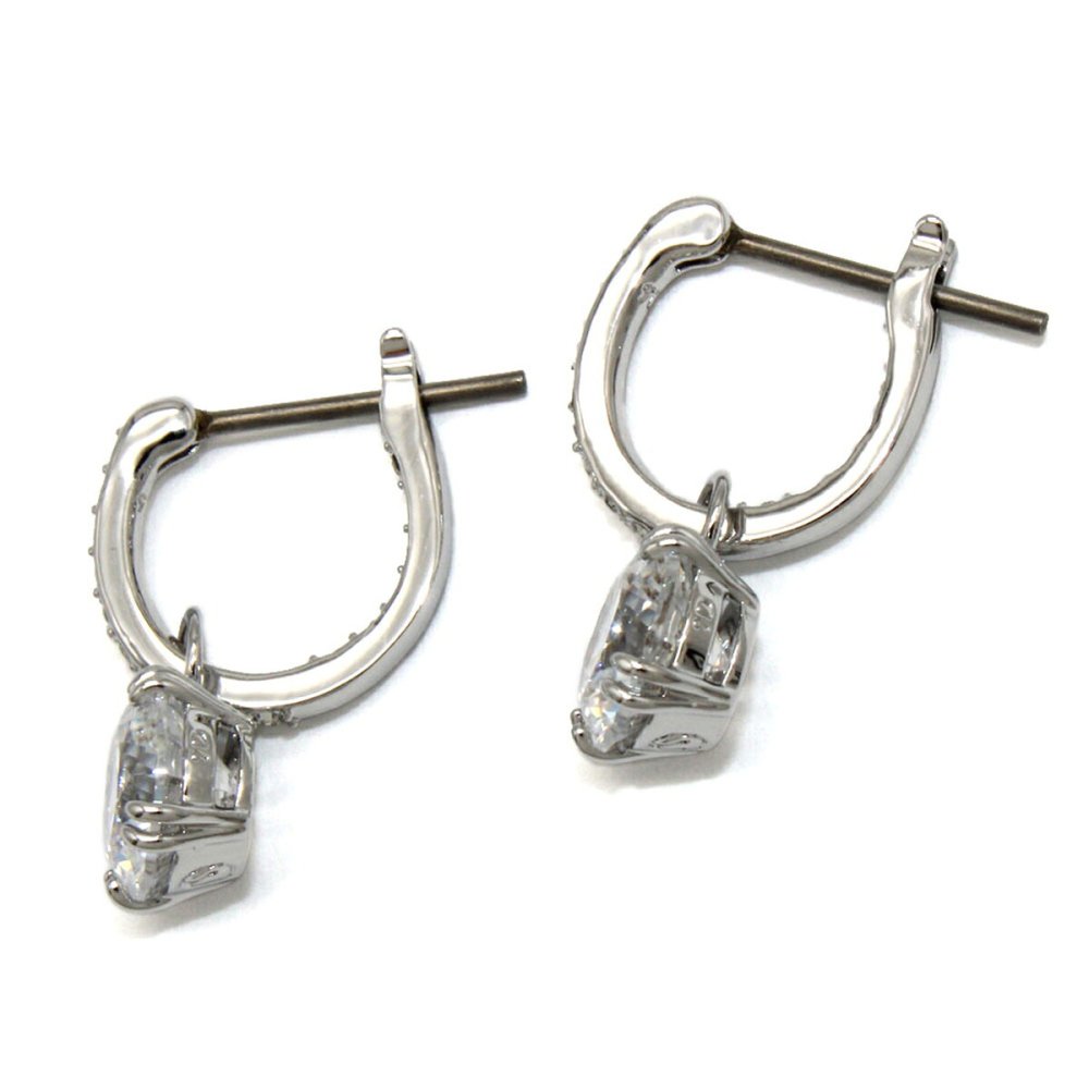 スワロフスキー swarovski ピアス Stilla ドロップピアス ラウンドカット 5636717 スティラ フープピアス アクセサリー レディース シルバー+ホワイト 海外正規品