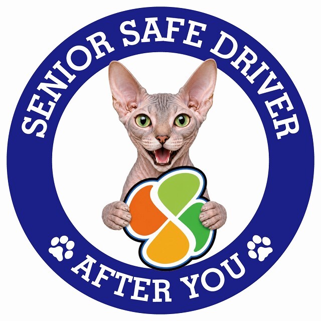 カーサイン 高齢者マーク SENIOR SAFE DRIVER ドンスコイ ステッカー シール 直径13cm 肉球 日本製 車