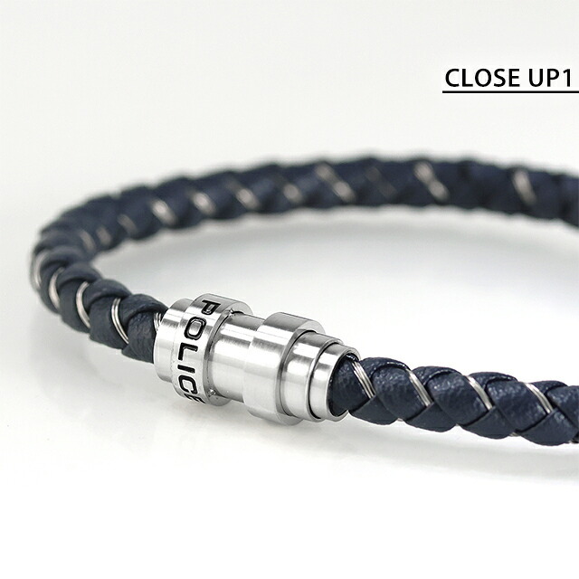 ポリス ブレスレット メンズ ブランド POLICE GRIPCORE GB0082303 ネイビー シルバー アクセサリー