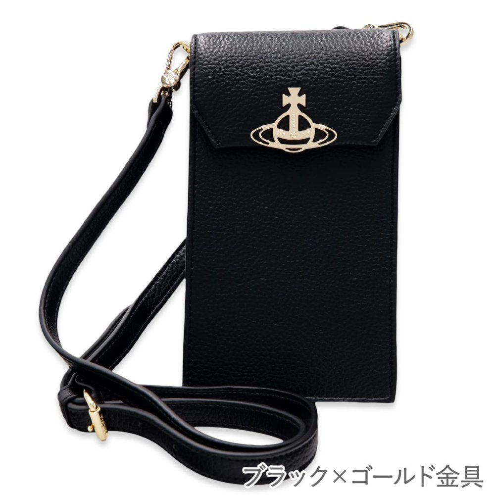 選べる2種 ヴィヴィアンウエストウッド Vivienne Westwood スマホショルダー メンズ レディース ショルダーバッグ スマホポーチ 斜めがけ 黒 オーブ ヴィーガンレザー RE-VEGAN PHONE BAG 53030019U S000D