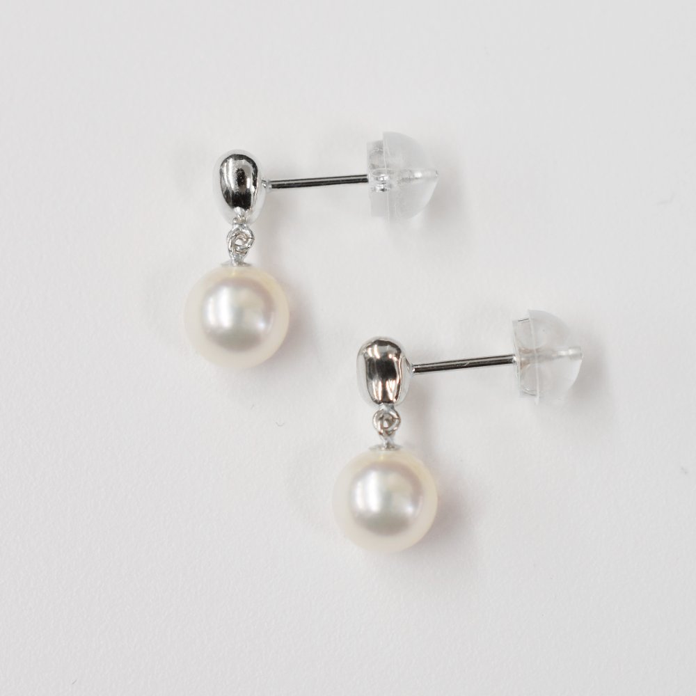 ［pearl305］ホワイトピンク 5.5mm - 6mm ハート ピアス あこや真珠 天草 熊本 日本産