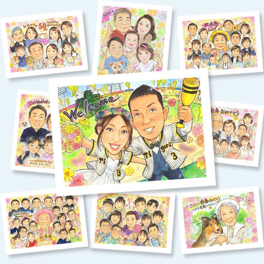 結婚式のギフトに、大切な節目が思い出になる一枚です。相談しながら作れる、あたたかな似顔絵ギフトです。 似顔絵 ウェルカムボード 贈り物 ギフト 名入れ プレゼント 手描き 結婚式 記念 婚礼 ブライダル ウェディング カップル 新婦 新郎 両親 下書き確認 名入れ 修正無料 宝物 喜ばれる かわいい そっくり 一生もの 思い出 ウェディング 結婚式 喜寿祝い 白寿祝い 色紙 快気祝い 傘寿祝い