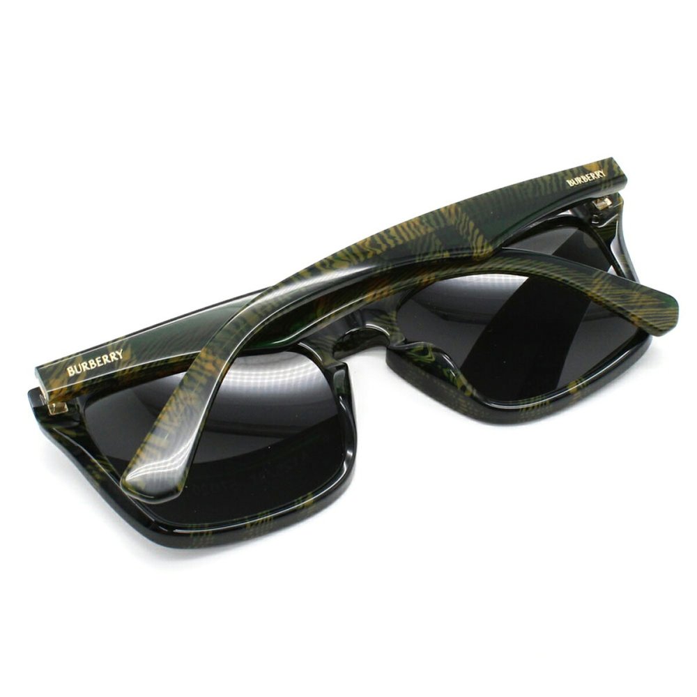 バーバリー BURBERRY サングラス アジアンフィット UVカット アイウェア スクエア 0BE4434F 412587 57 メンズ レディース ユニセックス チェックグリーン+ダークグレー 海外正規品